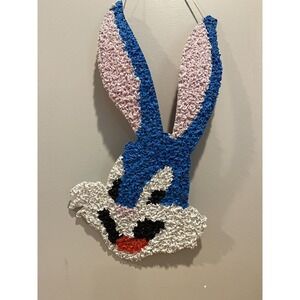 Vintage Bugs Bunny Popcorn Melted Plastic‎ Looney Tunes 22" Wall Hanging Easter